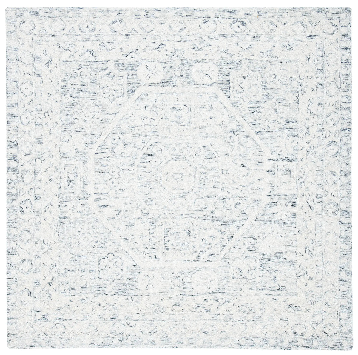 Safavieh Micro-Loop 5'-0" x 5'-0" Rug in Charcoal / Ivory