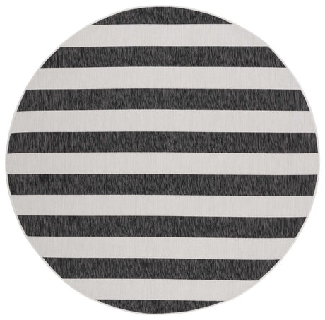 Safavieh Courtyard 5'-3" x 5'-3" Rug in Ivory / Black