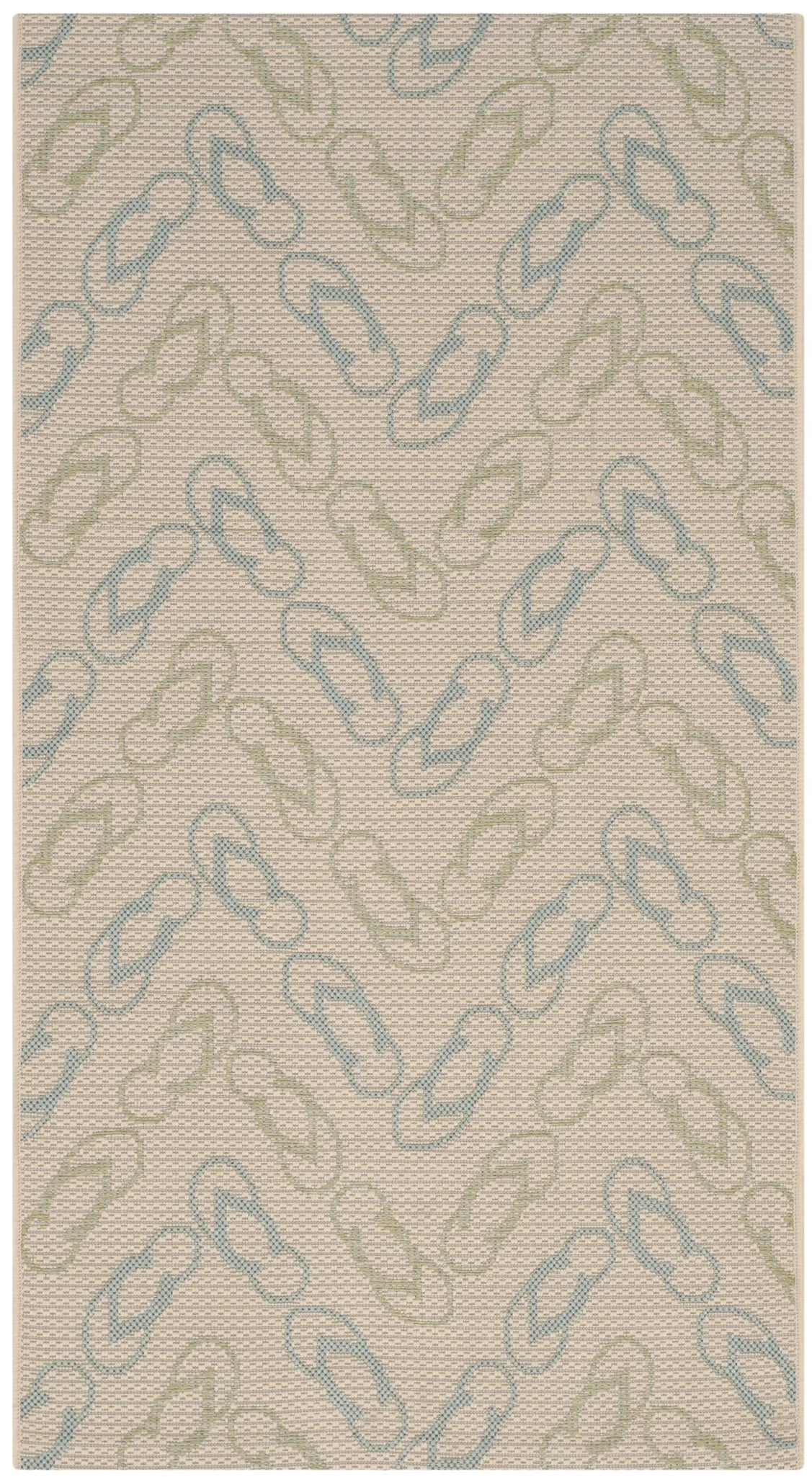 Safavieh Courtyard 2'-7" x 5'-0" Rug in Beige / Aqua
