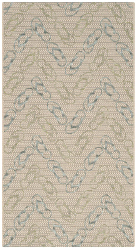 Safavieh Courtyard 2'-7" x 5'-0" Rug in Beige / Aqua