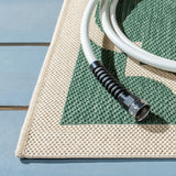 Safavieh Courtyard 4'-0" x 5'-7" Rug in Dark Green / Beige