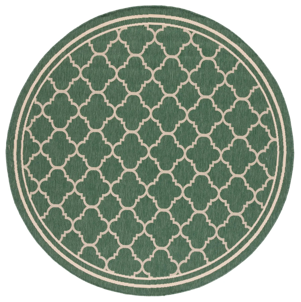 Safavieh Courtyard 6'-7" x 6'-7" Rug in Dark Green / Beige