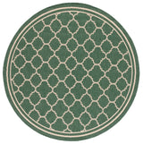 Safavieh Courtyard 6'-7" x 6'-7" Rug in Dark Green / Beige