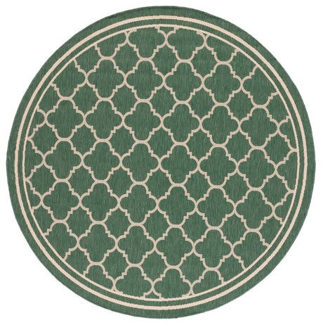 Safavieh Courtyard 6'-7" x 6'-7" Rug in Dark Green / Beige