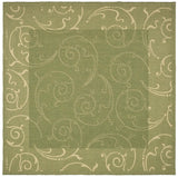 Safavieh Courtyard 6'-7" x 6'-7" Rug in Olive / Natural