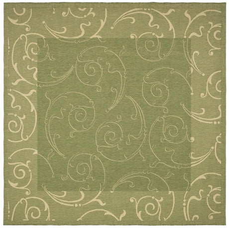 Safavieh Courtyard 6'-7" x 6'-7" Rug in Olive / Natural