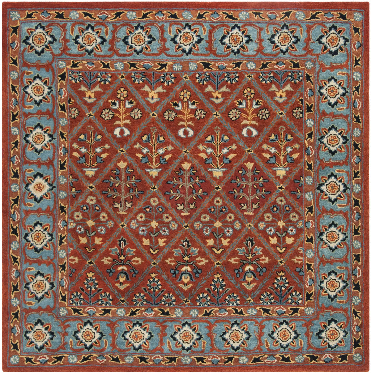 Safavieh Heritage 6'-0" x 6'-0" Rug in Red / Blue