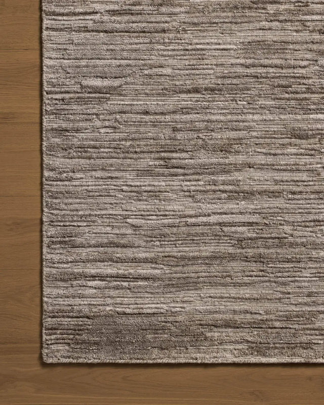 Jean Stoffer x Loloi Daniel DAN-02 Dove Rug - corner on wood