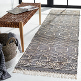 Safavieh Natural Fiber 2'-3" x 9'-0" Rug in Black / Ivory