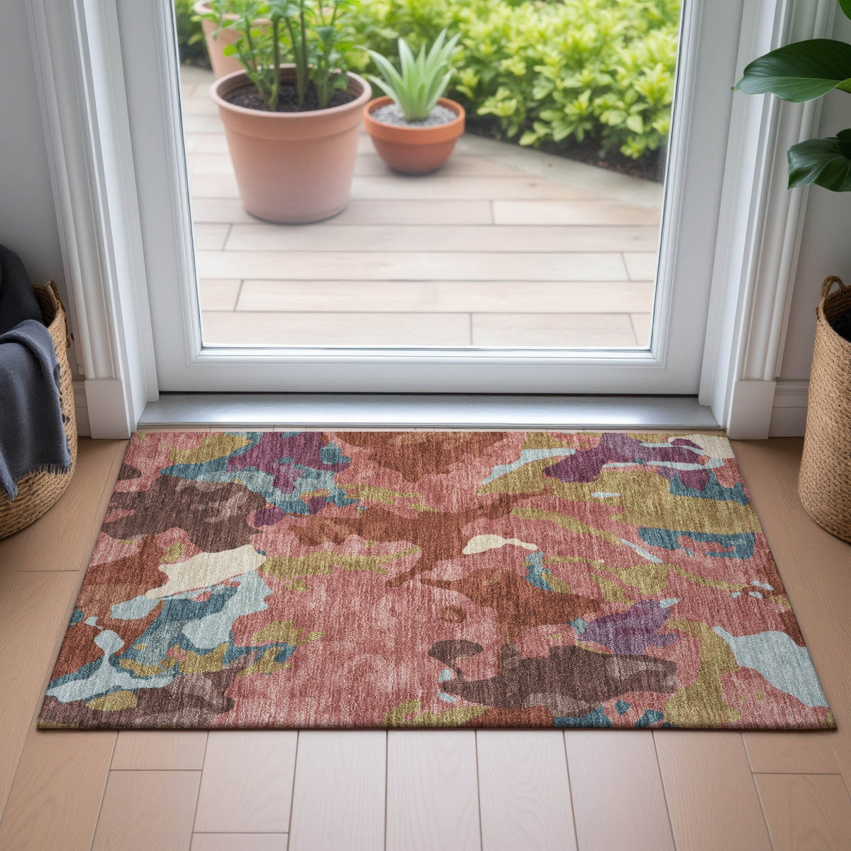 Addison Chantille ACN2161 Modern Machine Made Transitional Pink Rug