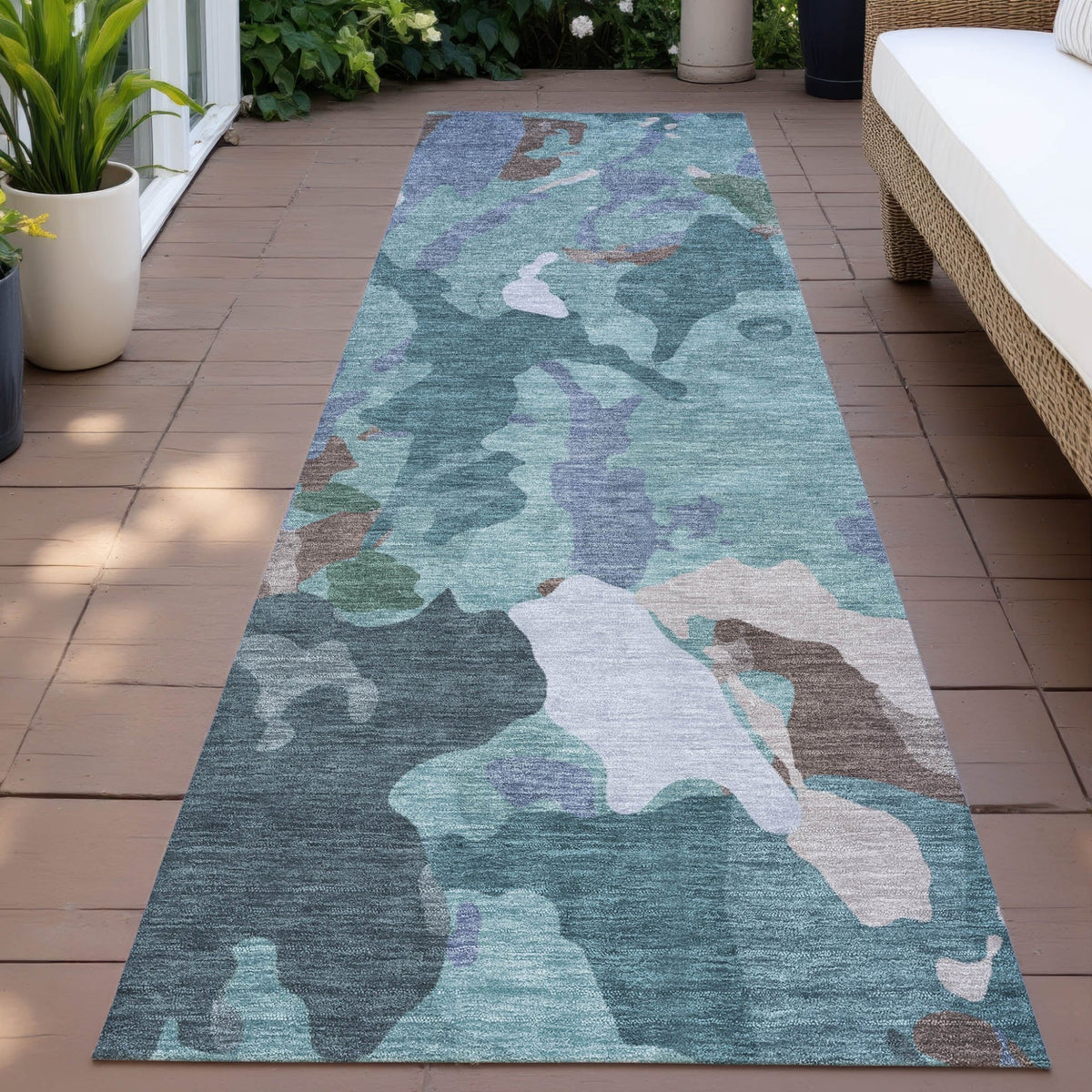 Addison Chantille ACN2161 Modern Machine Made Transitional Teal Rug