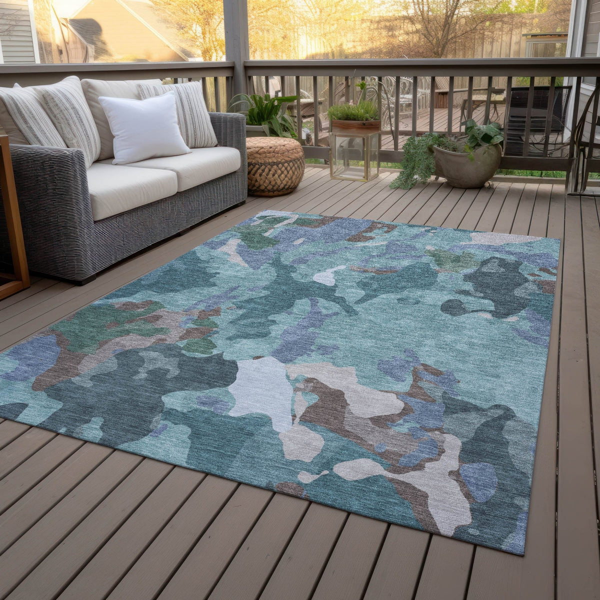 Addison Chantille ACN2161 Modern Machine Made Transitional Teal Rug