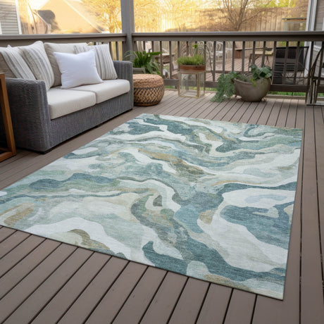 Addison Chantille ACN2162 Modern Machine Made Transitional Teal Rug