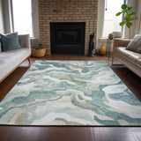 Addison Chantille ACN2162 Modern Machine Made Transitional Teal Rug