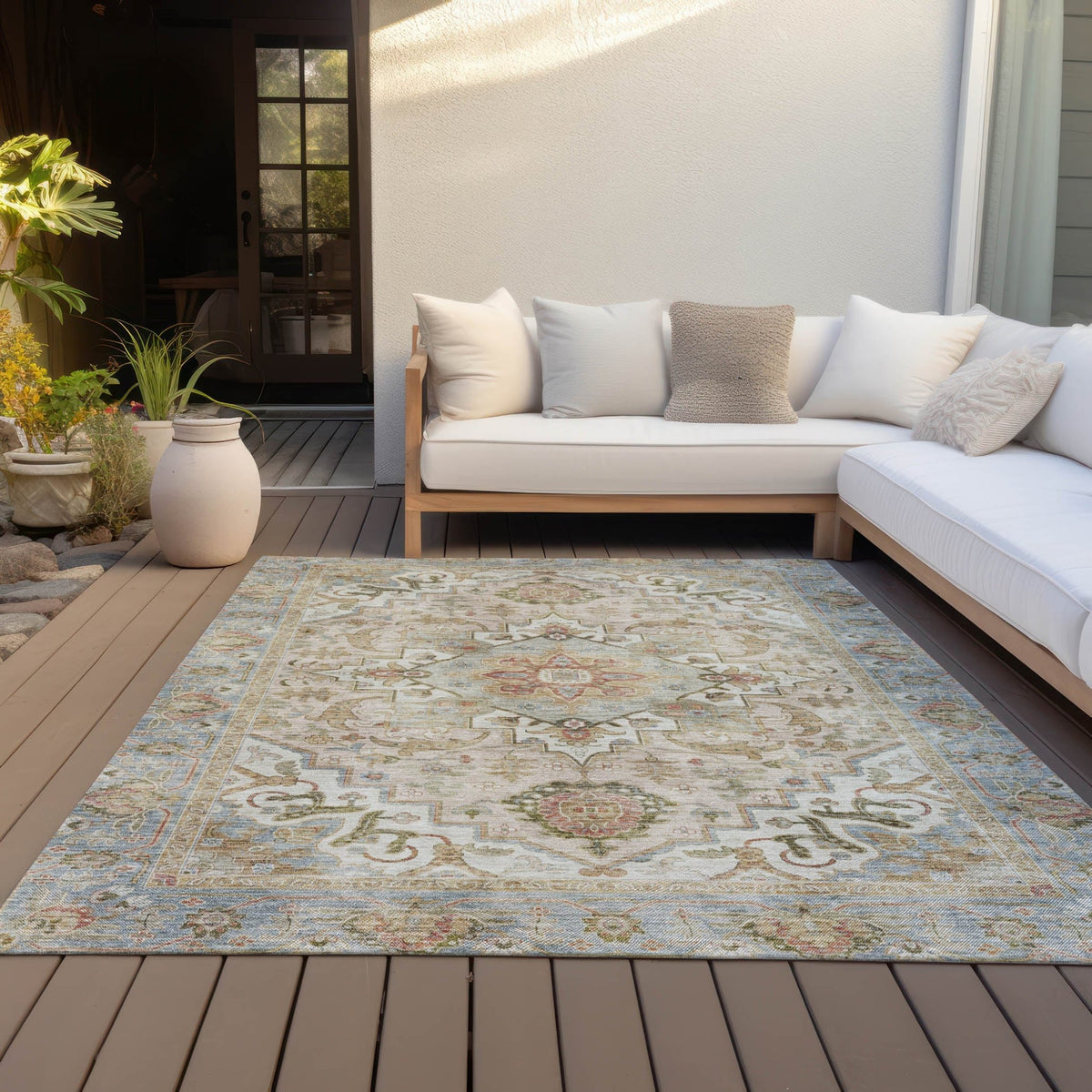 Addison Chantille ACN2163 Global Machine Made Traditional Beige Rug