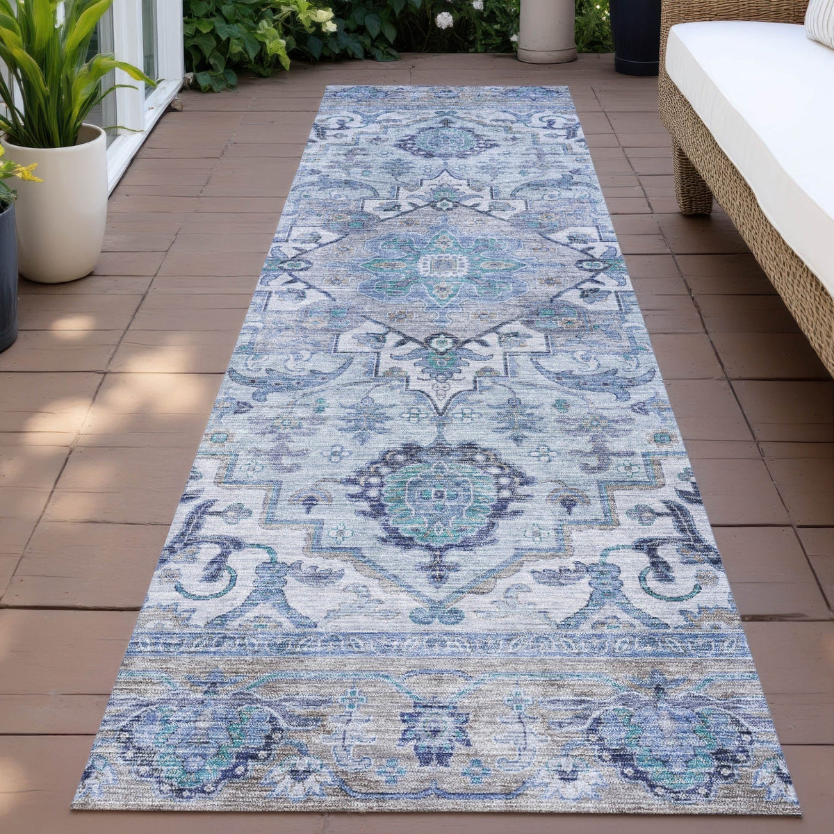 Addison Chantille ACN2163 Global Machine Made Traditional Blue Rug