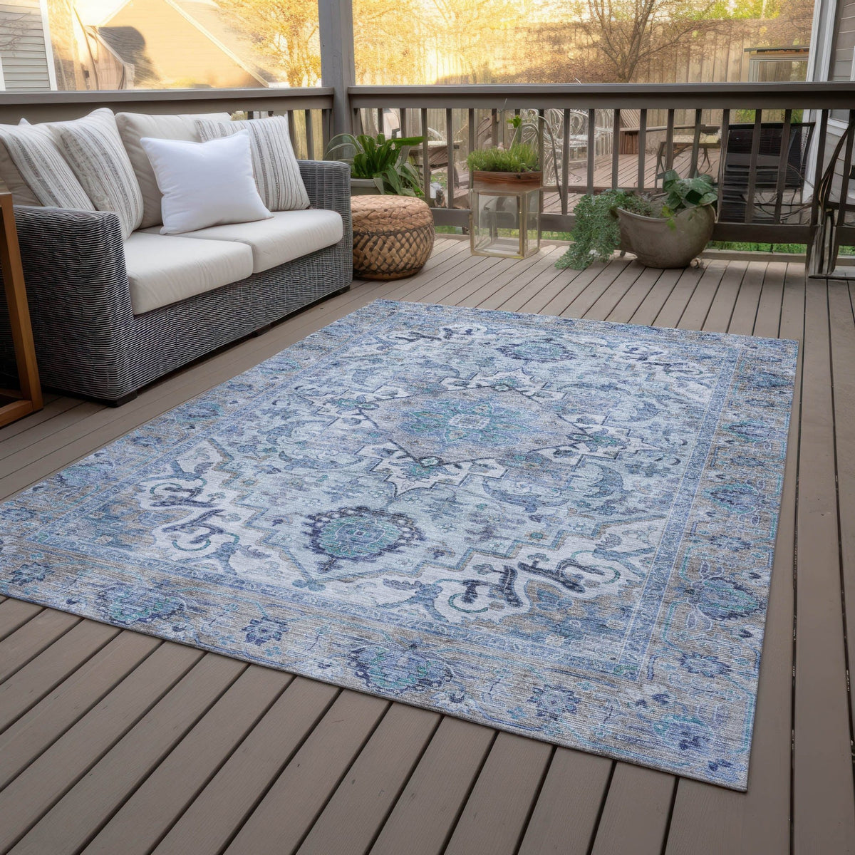 Addison Chantille ACN2163 Global Machine Made Traditional Blue Rug