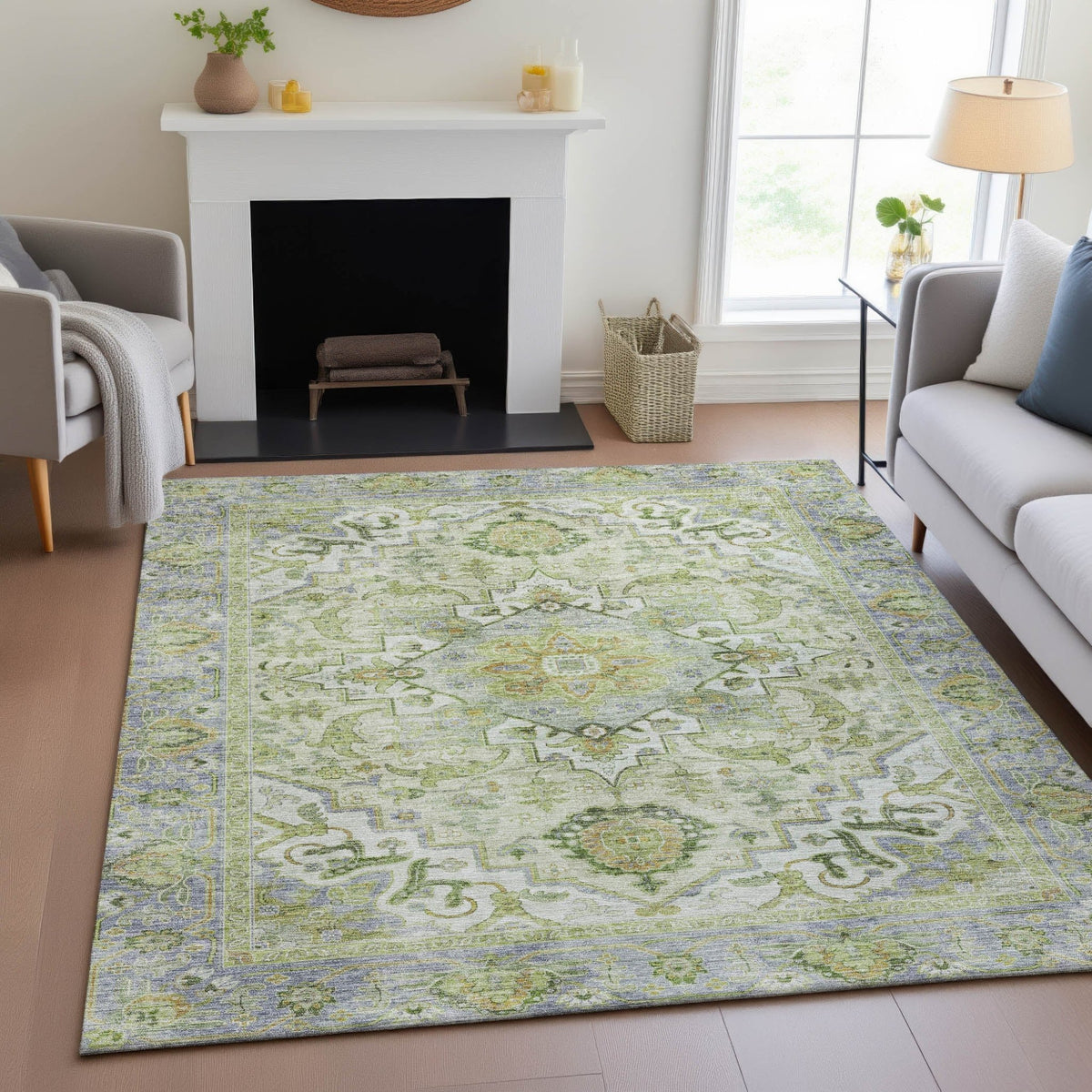 Addison Chantille ACN2163 Global Machine Made Traditional Green Rug
