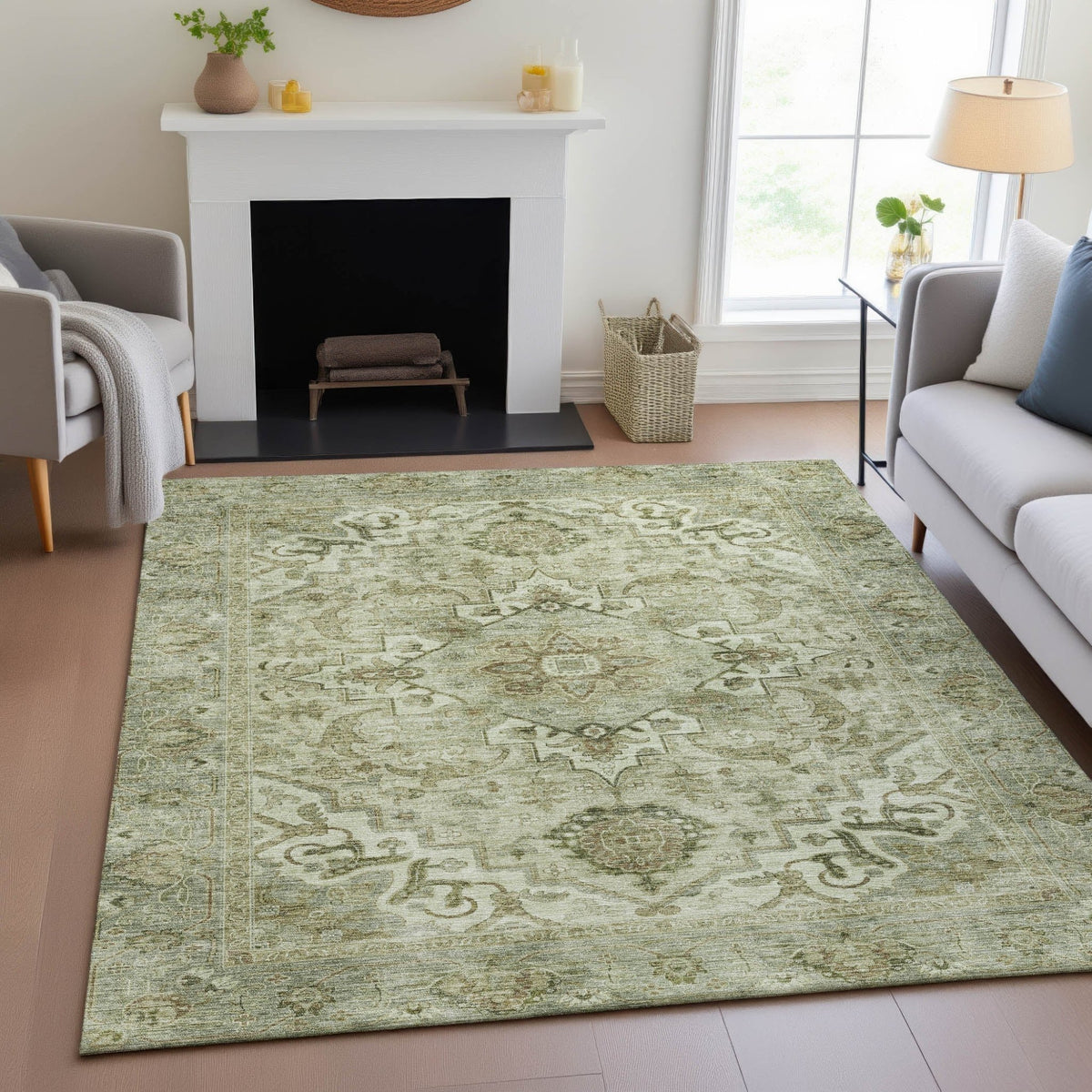 Addison Chantille ACN2164 Global Machine Made Traditional Sage Rug