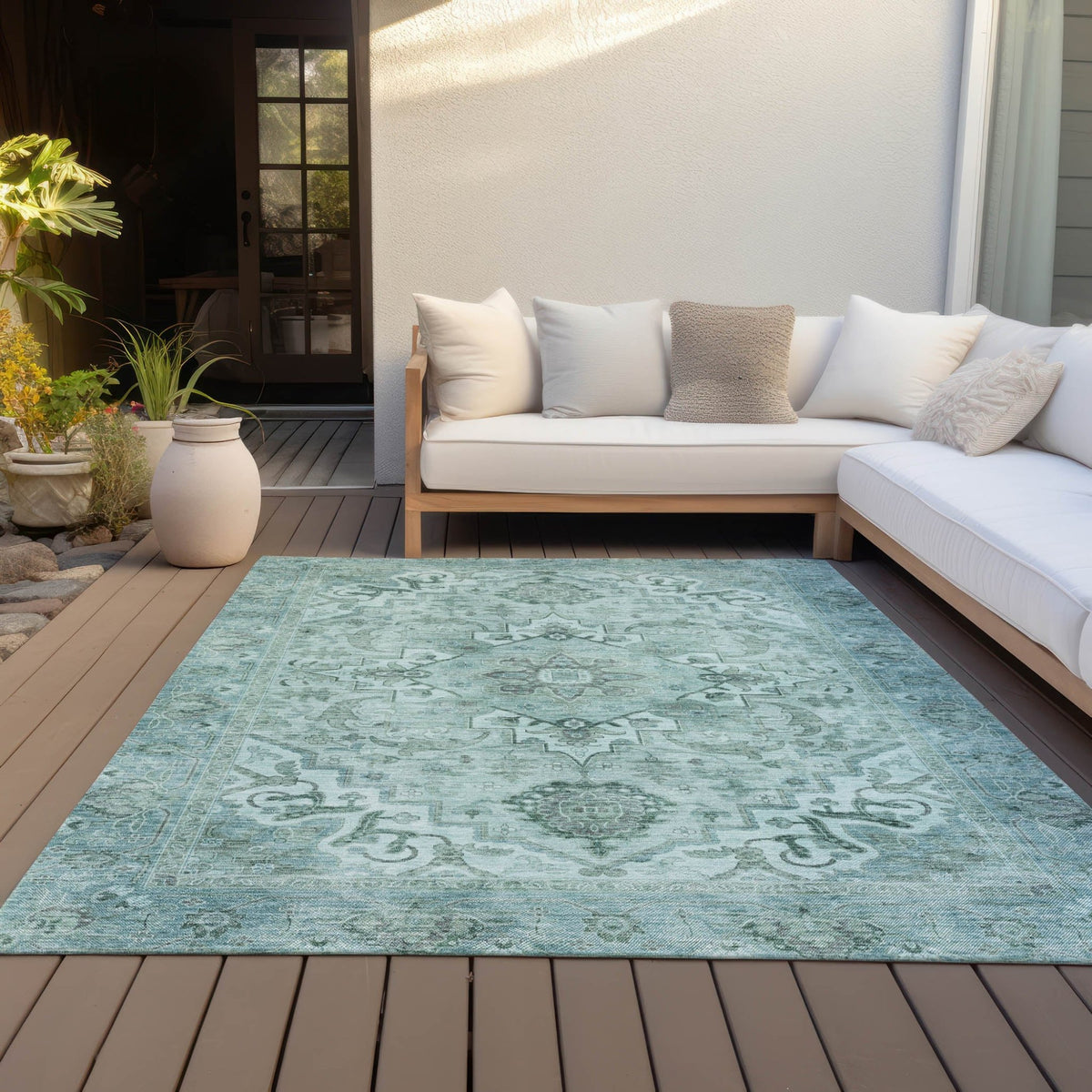 Addison Chantille ACN2164 Global Machine Made Traditional Teal Rug
