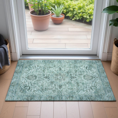 Addison Chantille ACN2164 Global Machine Made Traditional Teal Rug