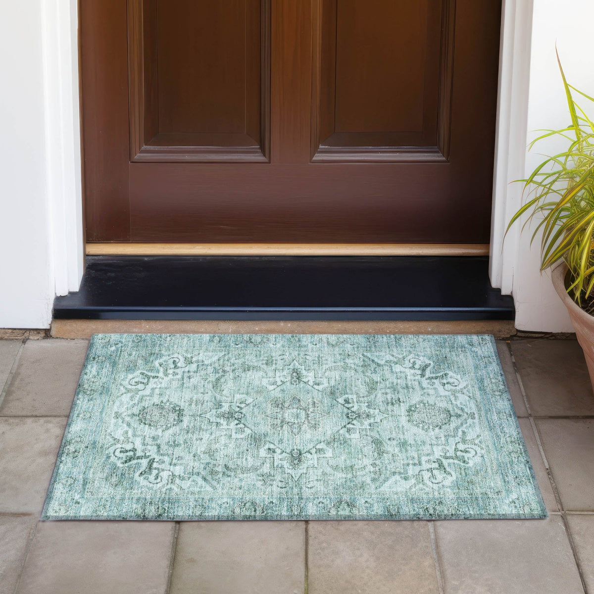 Addison Chantille ACN2164 Global Machine Made Traditional Teal Rug