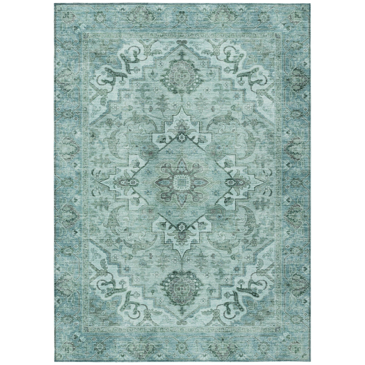 Addison Chantille ACN2164 Global Machine Made Traditional Teal Rug