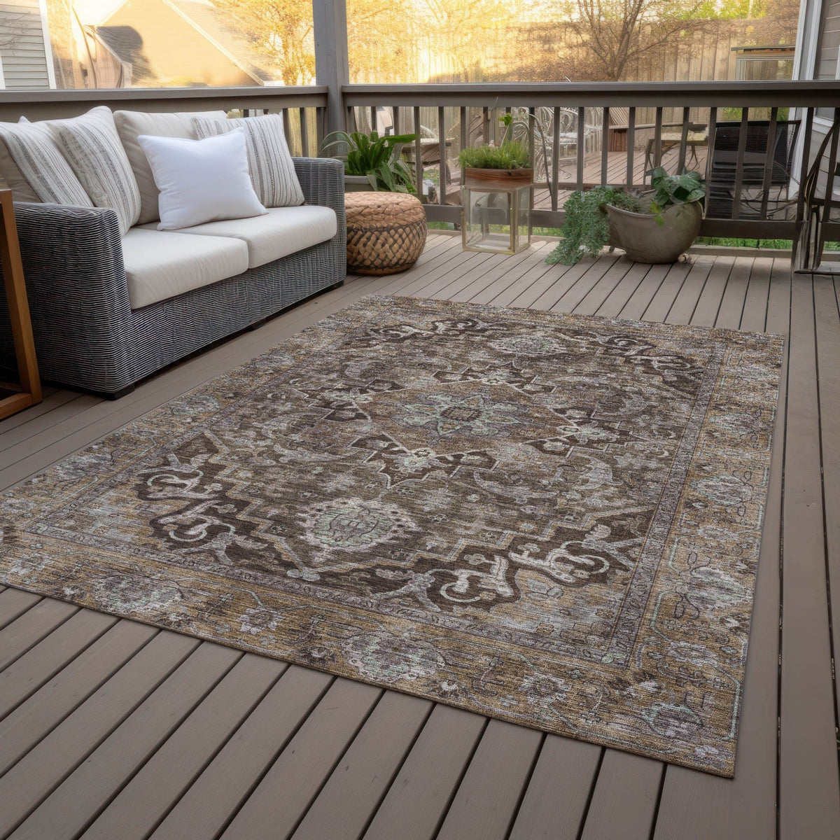 Addison Chantille ACN2165 Global Machine Made Traditional Brown Rug