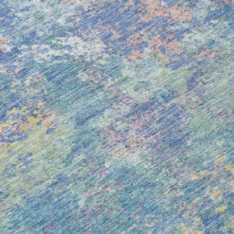 Addison Chantille ACN2166 Abstract Machine Made Transitional Aqua Rug