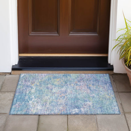 Addison Chantille ACN2166 Abstract Machine Made Transitional Aqua Rug