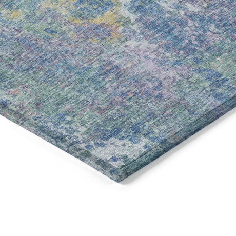 Addison Chantille ACN2166 Abstract Machine Made Transitional Aqua Rug