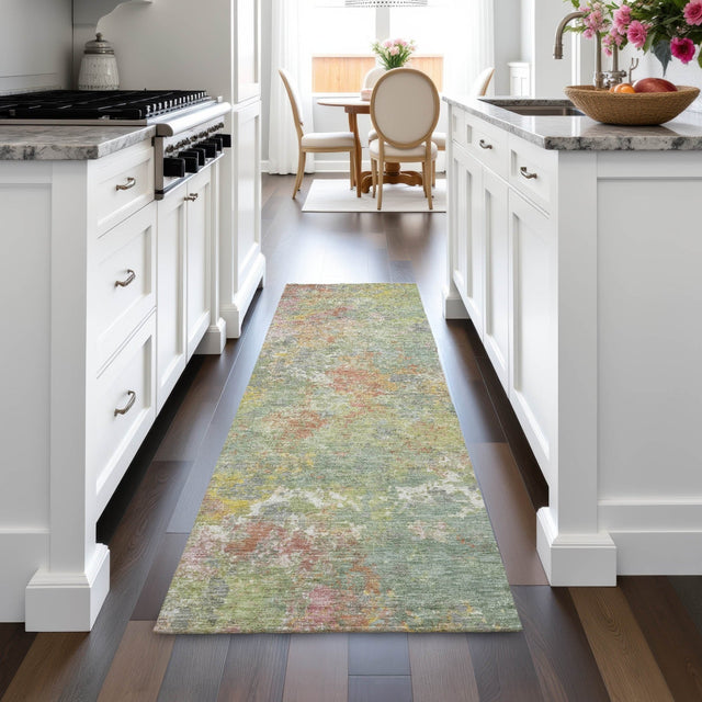 Addison Chantille ACN2166 Abstract Machine Made Transitional Green Rug