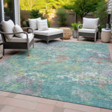 Addison Chantille ACN2166 Abstract Machine Made Transitional Teal Rug