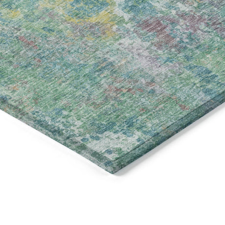 Addison Chantille ACN2166 Abstract Machine Made Transitional Teal Rug