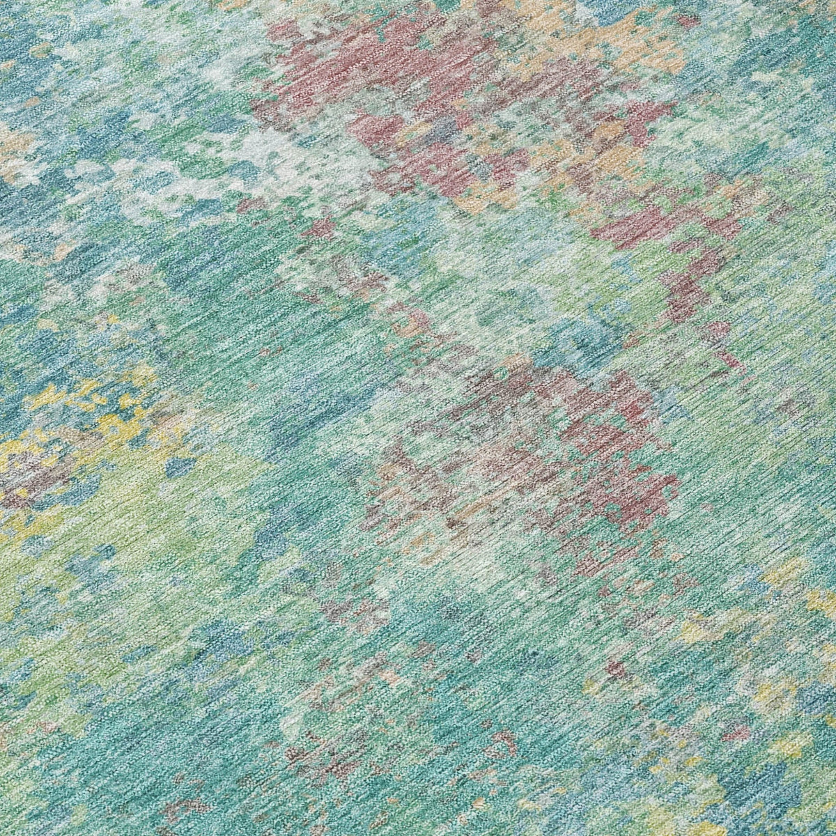 Addison Chantille ACN2166 Abstract Machine Made Transitional Teal Rug