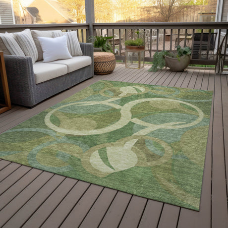 Addison Chantille ACN2167 Geometric Machine Made Transitional Green Rug
