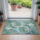 Addison Chantille ACN2167 Geometric Machine Made Transitional Teal Rug