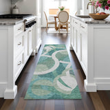 Addison Chantille ACN2167 Geometric Machine Made Transitional Teal Rug