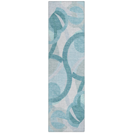 Addison Chantille ACN2168 Geometric Machine Made Transitional Teal Rug