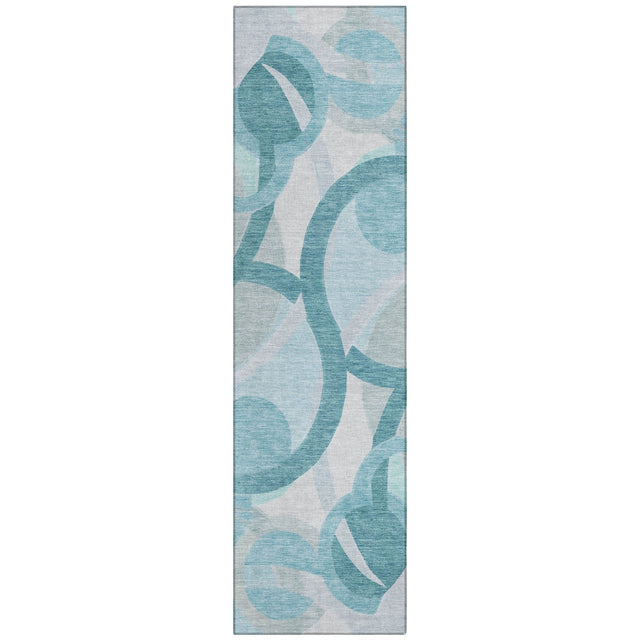 Addison Chantille ACN2168 Geometric Machine Made Transitional Teal Rug
