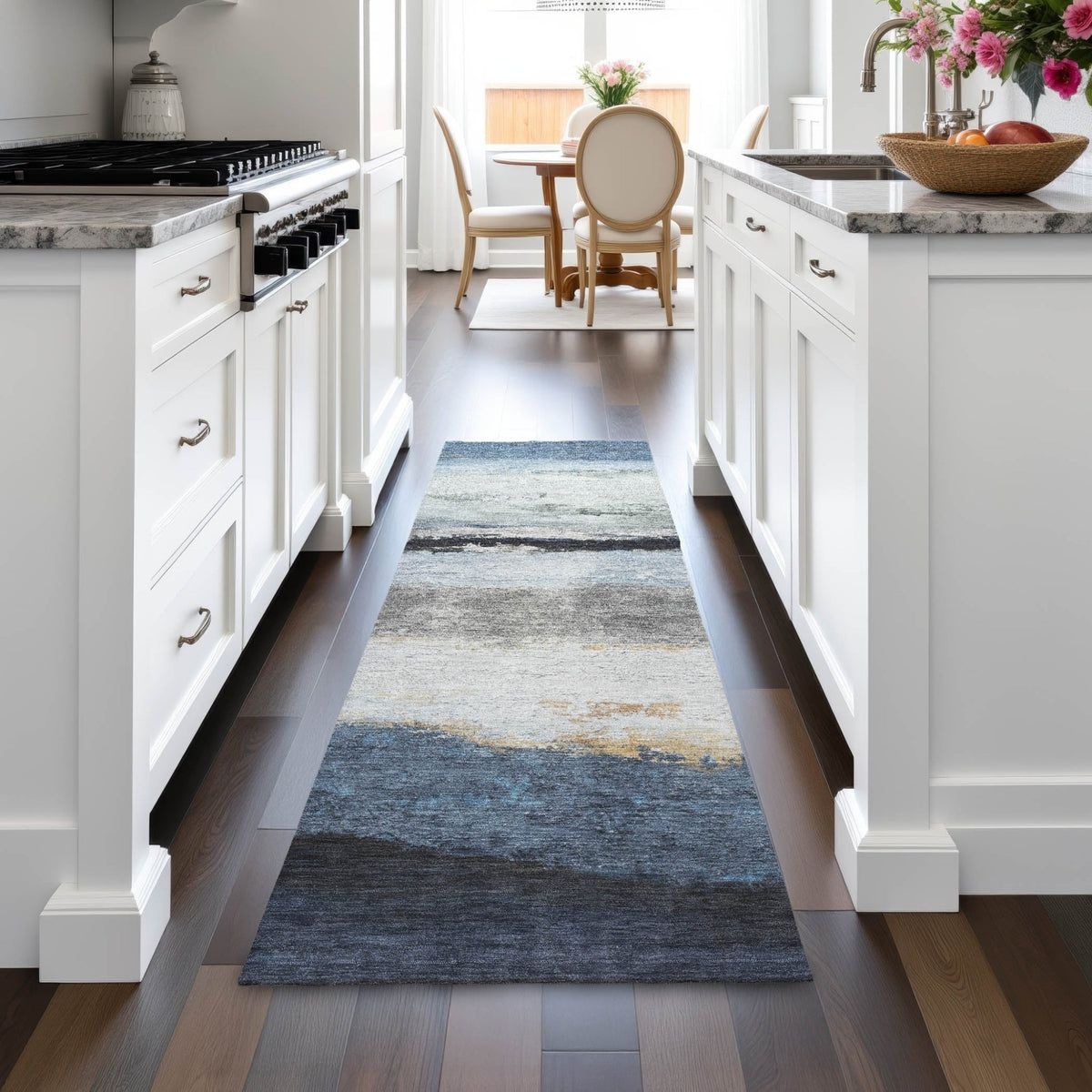 Addison Chantille ACN2169 Stripes Machine Made Transitional Blue Rug