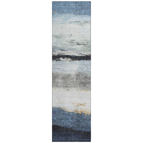 Addison Chantille ACN2169 Stripes Machine Made Transitional Blue Rug