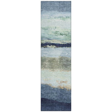 Addison Chantille ACN2169 Stripes Machine Made Transitional Denim Rug