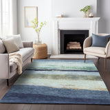 Addison Chantille ACN2169 Stripes Machine Made Transitional Denim Rug