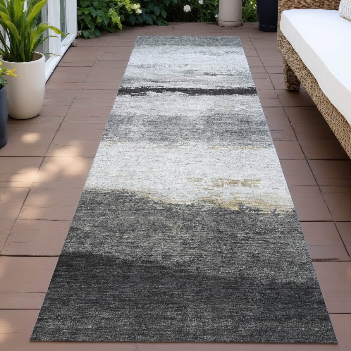 Addison Chantille ACN2169 Stripes Machine Made Transitional Pewter Rug