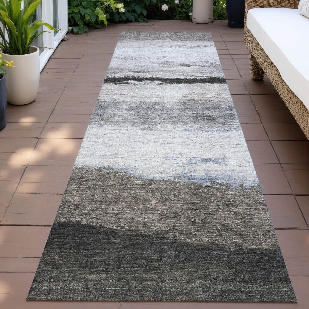 Addison Chantille ACN2169 Stripes Machine Made Transitional Taupe Rug