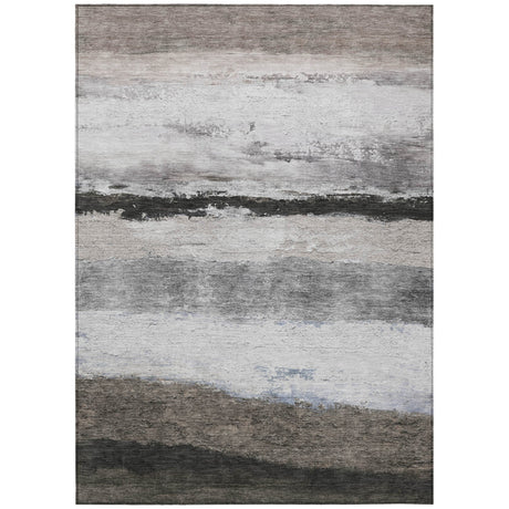 Addison Chantille ACN2169 Stripes Machine Made Transitional Taupe Rug