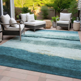Addison Chantille ACN2169 Stripes Machine Made Transitional Teal Rug