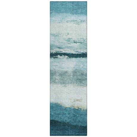 Addison Chantille ACN2169 Stripes Machine Made Transitional Teal Rug