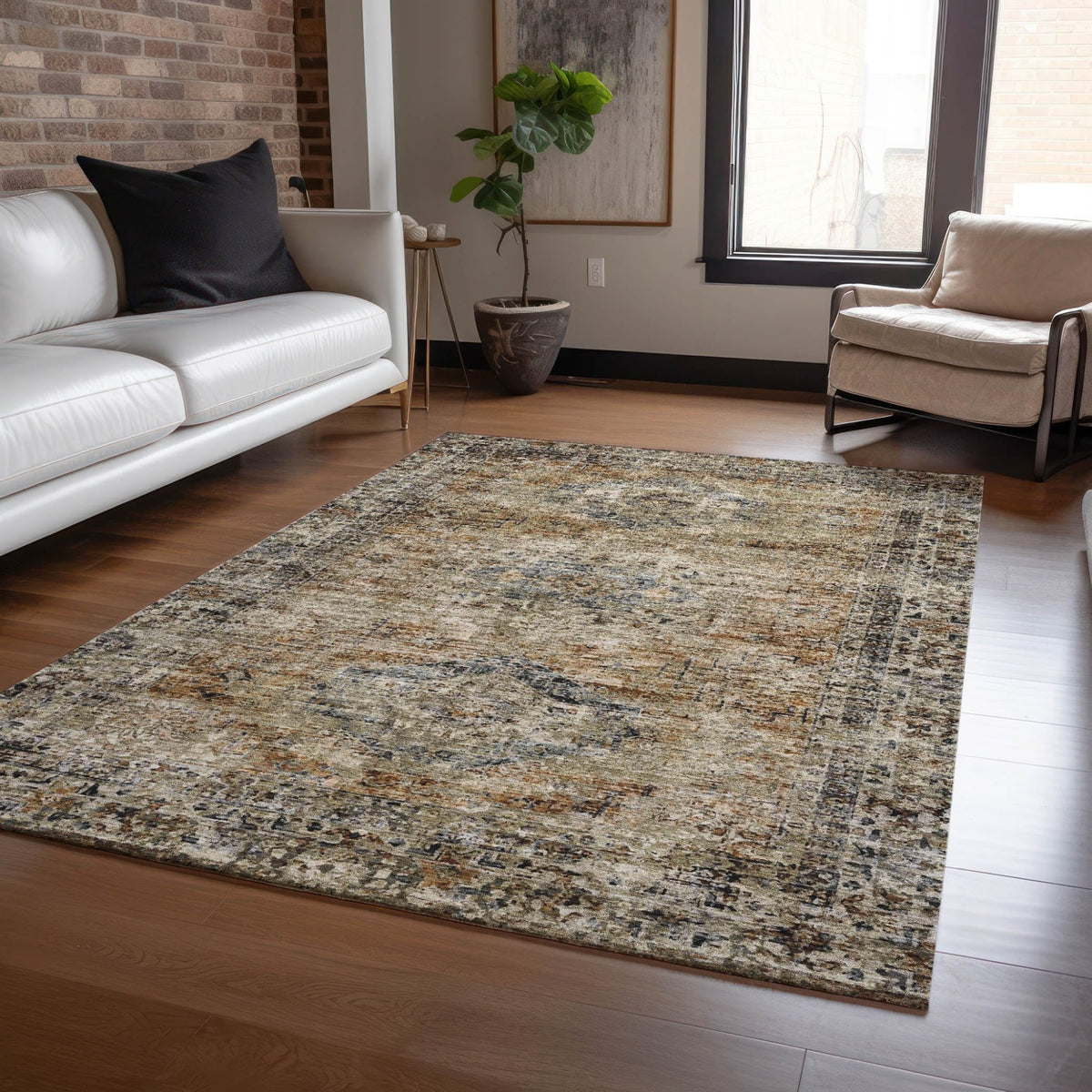 Addison Chantille ACN2170 Global Machine Made Traditional Copper Rug
